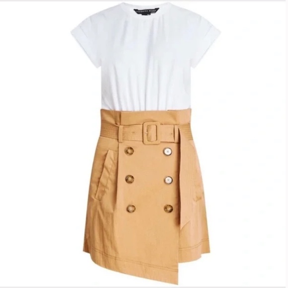 VERONICA BEARD Melany Mixed Media Layered Look Mini Dress LIKE NEW! - Picture 7 of 8